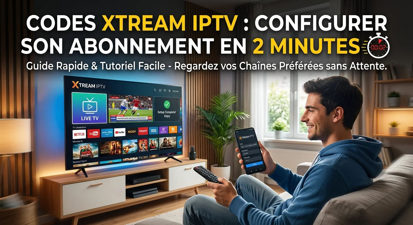 Codes Xtream IPTV — configurer un abonnement IPTV avec l'URL du serveur, l'utilisateur et le mot de passe