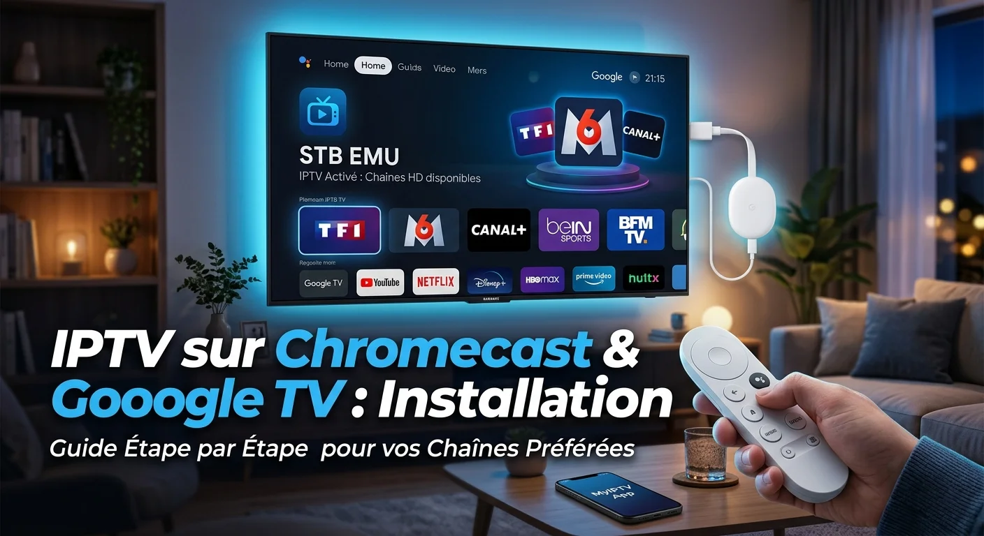 IPTV sur Chromecast avec Google TV — installation d'un lecteur IPTV en 4K
