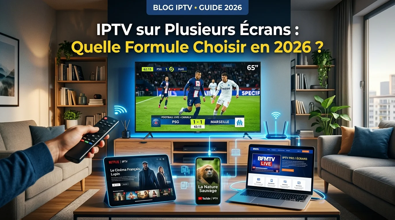 IPTV sur plusieurs écrans — regarder en simultané sur téléviseur, tablette et smartphone